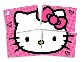 Imagem de PAINEL 4 LÂMINAS HELLO KITTY ROSA- 01 UNIDADE